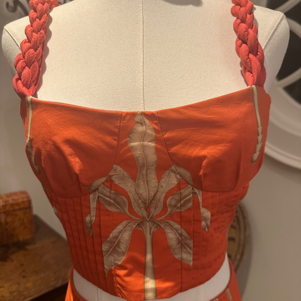 LASTCHANCE- 3/29 only Johanna Ortiz palmeras vision top/skirt set/size 0/2 *MINT - Picture 9 of 16